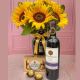 Florero de Girasoles Vino y Chocolates - Solar 